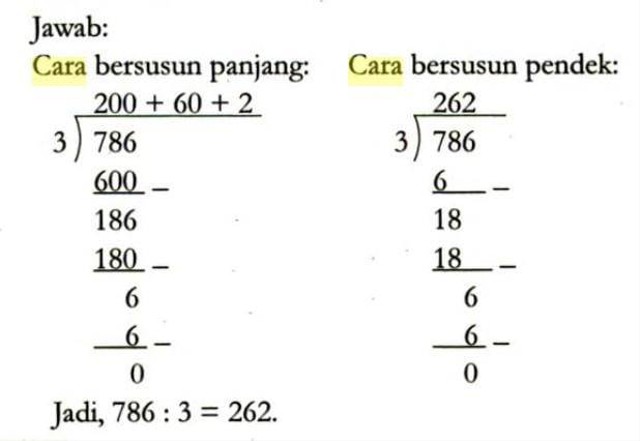 Ilustrasi Cara Pembagian Bilangan Cacah Sampai 100. Sumber: Siap Mhdp UN 09 SD (BI, MAT, IPA)