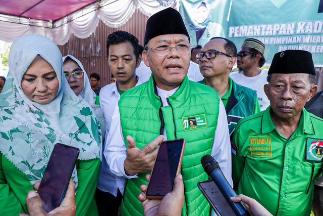 Plt Ketua Umum Partai Persatuan Pembangunan (PPP) Muhamad Mardiono  berkunjung ke Kabupaten Belitung Timur, Provinsi Bangka Belitung, Sabtu (16/12/2023). Foto: Dok. Istimewa