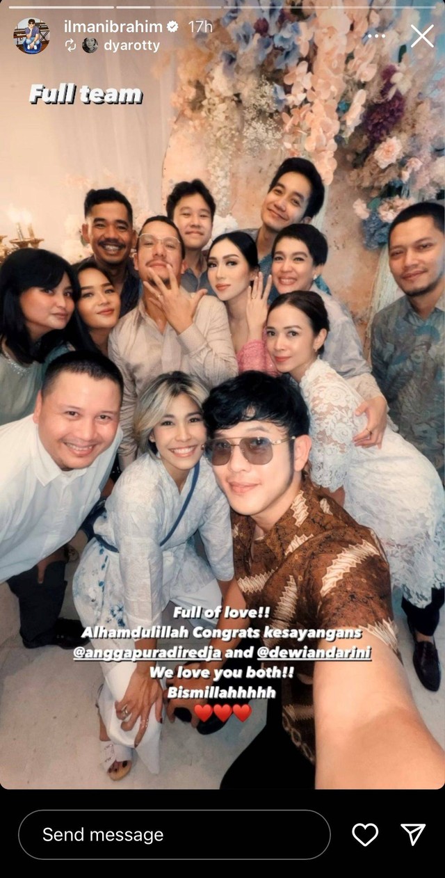 Vokalis Maliq & D'Essentials, Angga Puradiredja, bertunangan dengan Dewi Andarini. Foto: Instagram/@ilmanibrahim