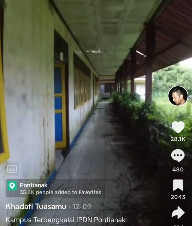 Kondisi Kampus IPDN yang diunggah Khadafi Tuasamu di akun TikToknya. Foto: TikTok Khadafi Tuasamu