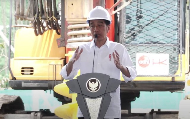 Presiden Jokowi dalam Groundbreaking Rumah Sakit Umum Pusat di IKN, Penajam Paser Utara, 20 Desember 2023. Foto: YouTube/Setpres