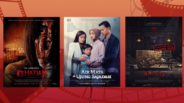 Deretan film Indonesia peraih jutaan penonton di tahun 2023. Foto: Instagram dan kumparan