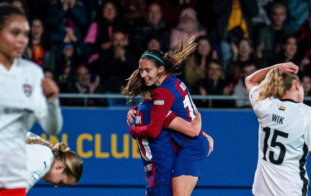 Barcelona menang 7-0 atas Rosengard di pekan keempat Liga Champions Wanita 2023/24. Foto: Instagram/@fcbfemeni