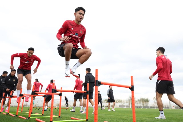 Marselino Ferdinan dalam sesi latihan Timnas Indonesia di Turki. Foto: Dok. PSSI