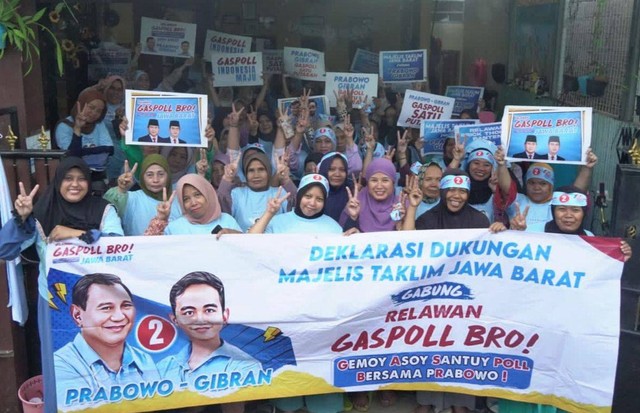 Acara deklarasi 'Majelis Taklim Jawa Barat Gabung Gaspoll Bro Dukung Prabowo-Gibran' di Depok, Rabu (27/12/2023). Foto: Dok. Istimewa
