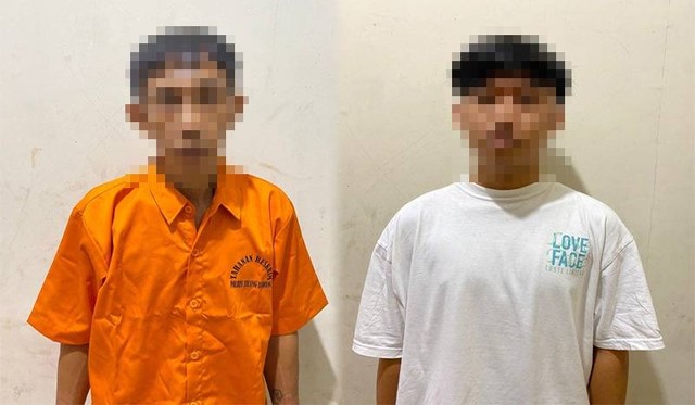 Ayah dan anak ditangkap polisi lantaran terlibat kasus judi online. | Foto: Dok Polres Tulang Bawang