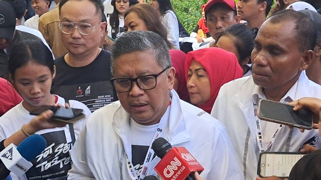 Sekjen PDIP Hasto Kristiyanto di Konsolidasi TPN Ganjar-Mahfud di Djakarta Theatre, Jakarta Pusat, Sabtu (30/12/2023). Foto: Annisa Thahira Madina/kumparan