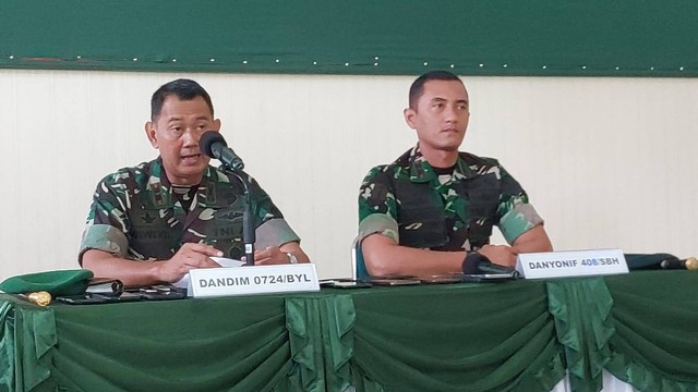 Konferensi pers Dandim Boyolali terkait relawan Ganjar-Mahfud dianiaya prajurit TNI. Foto: kumparan