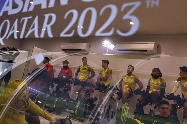 Latihan perdana Timnas Malaysia di Qatar menjelang Piala Asia. Foto: Instagram/@famalaysia