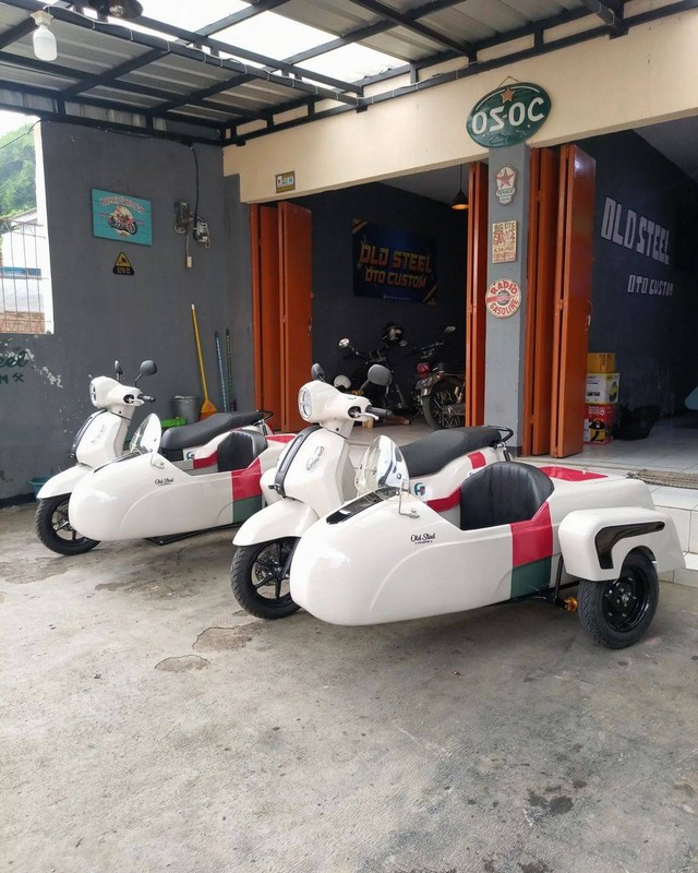 Modifikasi motor skutik Yamaha Fazzio dan Grand Filano. Foto: Instagram/@oldsteel_otocustom