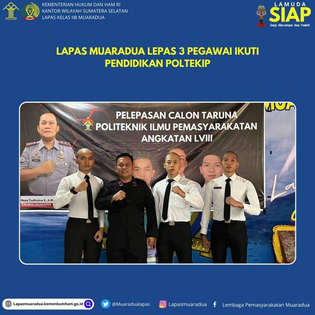 Foto bersama Kalapas dan 3 CATAR Poltekip