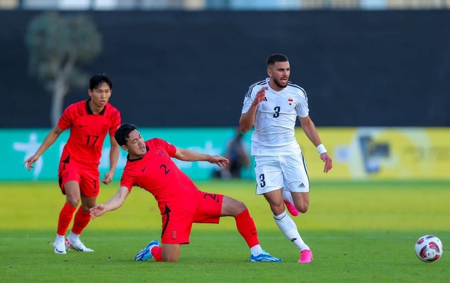 Pertandingan uji coba antara Timnas Irak vs Korea Selatan (Korsel) di New York University Stadium, Sabtu (6/1/2024) malam WIB. Foto: Iraq FA