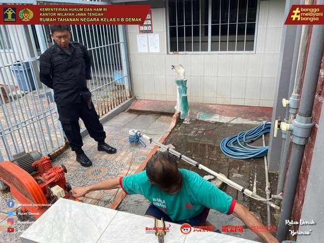 Rutan Demak Beri Perhatian Ekstra, Kini Jalur Air Keran Blok Hunian Bersih 