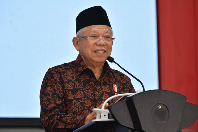 Wakil Presiden Ma'ruf Amin menghadiri peringatan HUT ke-51 PDIP. Foto: Setwapres