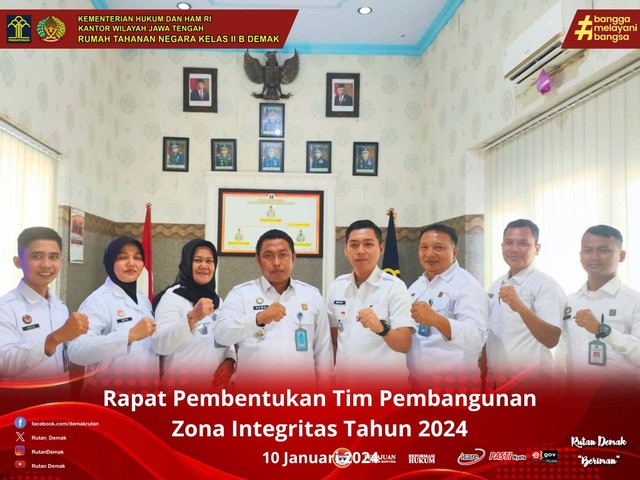 Peningkatan Kualitas Layanan: Rutan Demak Resmi Bangun Tim Zona Integritas