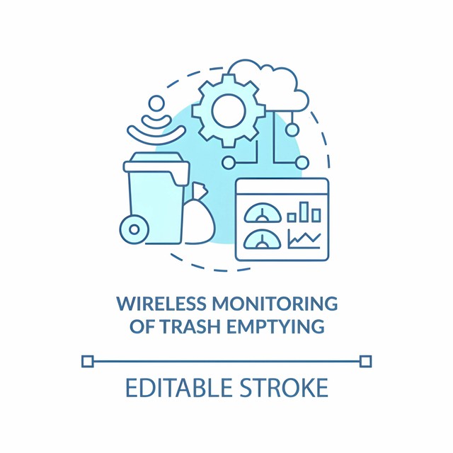 Ilustrasi pemantauan nirkabel ikon IOT pada pengelolaan sampah. Sumber: https://www.istockphoto.com