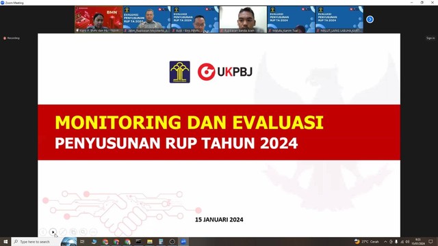 Rupbasan Mojokerto Ikuti Monitoring Evaluasi Rencana Umum Pengadaan 2024 Kemenkumham RI