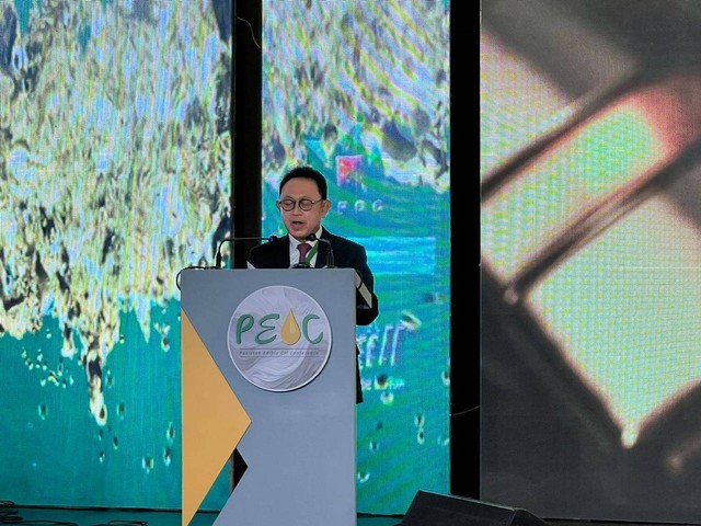 Ketua Umum Gapki, Eddy Martono dalam dalam Pakistan Edible Oil Conference yang diselenggarakan di Karachi, Pakistan (14/01/23). dok. Gapki 