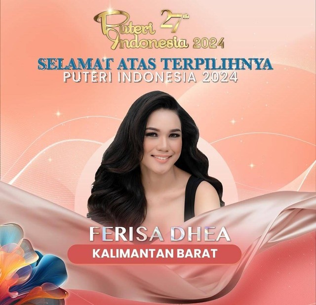 Ferisa Dhea terpilih untuk mengikuti Puteri Indonesia 2024 mewakili Kalbar. Foto: Dok. Istimewa