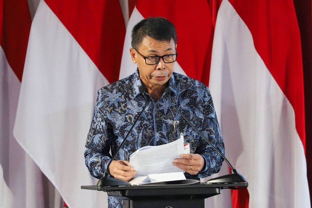 Plt Ketua KPK Nawawi Pomolango menyampaikan sambutan pada acara Paku Integritas KPK di Gedung KPK, Jakarta, Rabu (17/1/2024). Foto: Iqbal Firdaus/kumparan