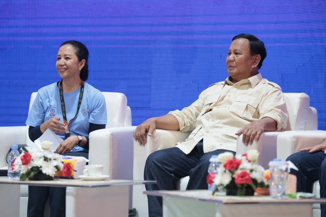 Capres 02 Prabowo Subianto menghadiri silaturahmi 'Temu Anggota Mekar Digital Sejahtera (MDS Coop) 2024' di Pakansari, Bogor, Minggu (21/1/2024). Foto: Dok. Istimewa