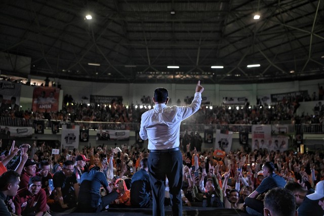 Capres 01, Anies Baswedan, melakukan kampanye akbar di GOR Parung, Bogor, Jawa Barat, Senin (22/1/2023). Foto: Dok. Istimewa