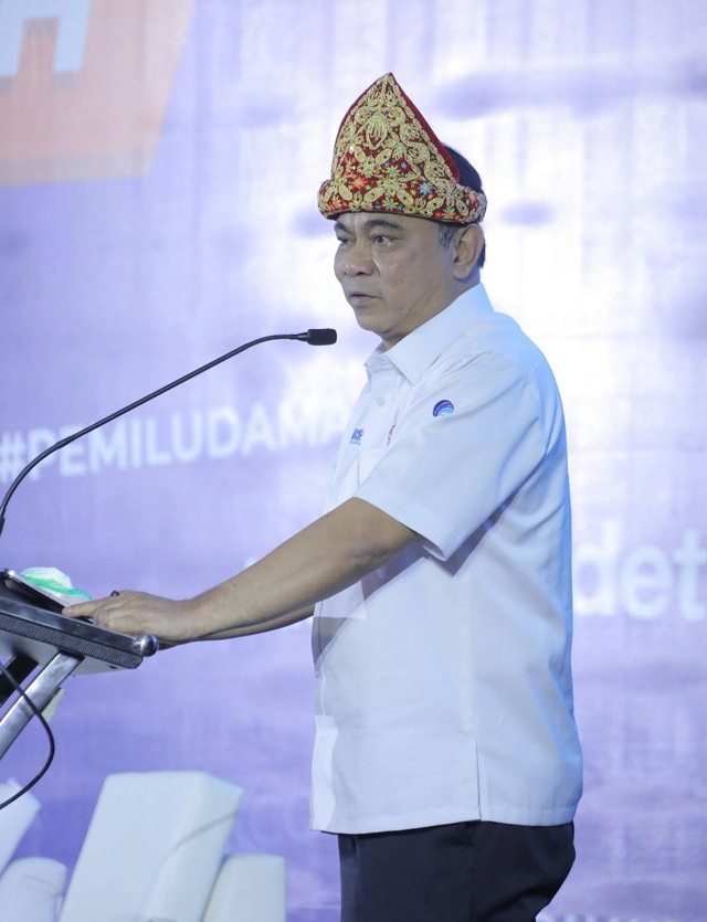 Menkominfo RI, Budi Ari Setiadi, saat di Palembang. (ist)