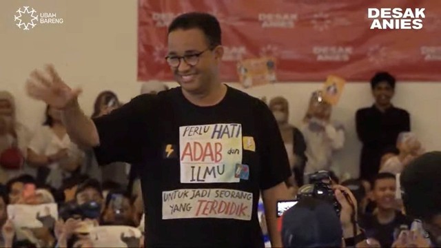 Kaus Anies di Desak Anies Yogyakarta. Foto: Youtube/Anies Baswedan 