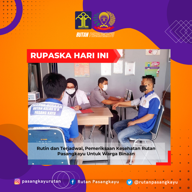 Rutin dan Terjadwal, Pemeriksaan Kesehatan Rutan Pasangkayu Untuk Warga Binaan