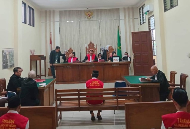 Sidang pembacaan tuntutan perkara pembunuhan di Bandar Lampung. | Foto : Ist