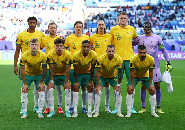 Timnas Australia di Piala Asia 2023 (2024) yang berlangsung di Qatar. Foto: REUTERS/Molly Darlington