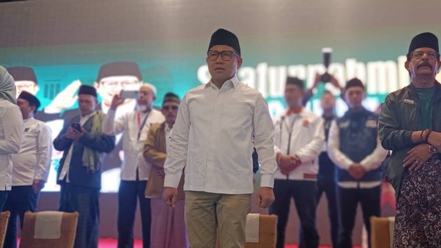 Cawapres 01, Muhaimin Iskandar alias Cak Imin, menghadiri acara Silaturahmi dan konsolidasi Relawan Basra Amin di Hotel 100 Sunset Road, Kabupaten Badung, Bali, Jumat (26/1/2024). Foto: Denita BR Matondang/kumparan