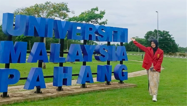Ilustrasi: Momen dari Luqyana Diandri Agung Putri yang sedang menjalani program pertukaran pelajar di Universitas Malaysia Pahang Al-Sultan Abdullah (UMPSA). Sumber foto: Foto pribadi.