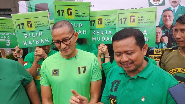 Ketua Bappilu PPP, Sandiaga Uno, di Lapangan Islamic Center, Kabupaten Sumedang pada Minggu (28/1). Foto: Dok. Istimewa