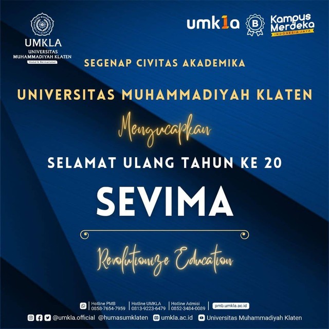 Universitas Muhammadiyah Klaten Beri Ucapan Hut Sevima Ke 20