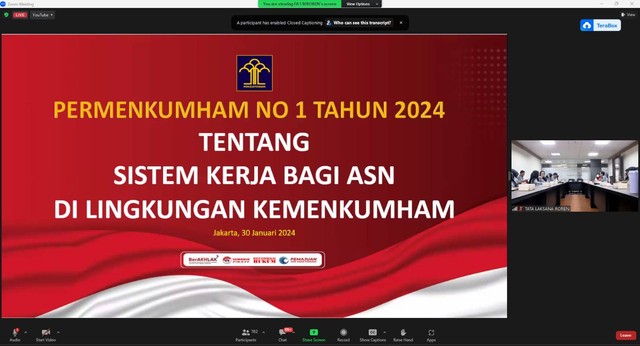 Rupbasan Mojokerto Ikuti Sosialisasi Sistem Kerja ASN di Lingkungan Kemenkumham