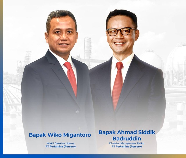 Dua direksi baru Pertamina yaitu Wiko Migantoro sebagai Wakil Direktur Utama dan Ahmad Siddik Badruddin sebagai Direktur Manajemen Risiko.