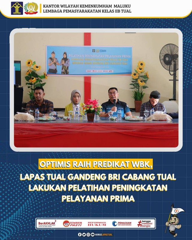 Optimis Raih Predikat WBK, Lapas Tual Gandeng BRI Cabang Tual Lakukan Pelatihan 