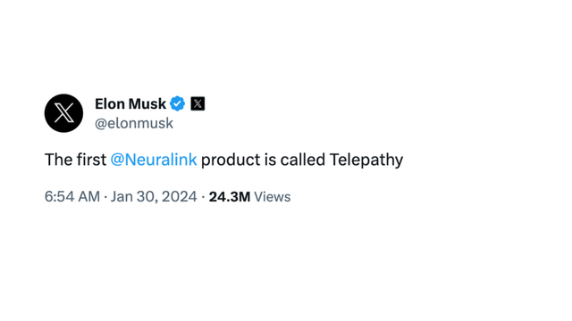 Twitt Elon Musk tentang chip otak Neuralink. Foto: Kumparan 