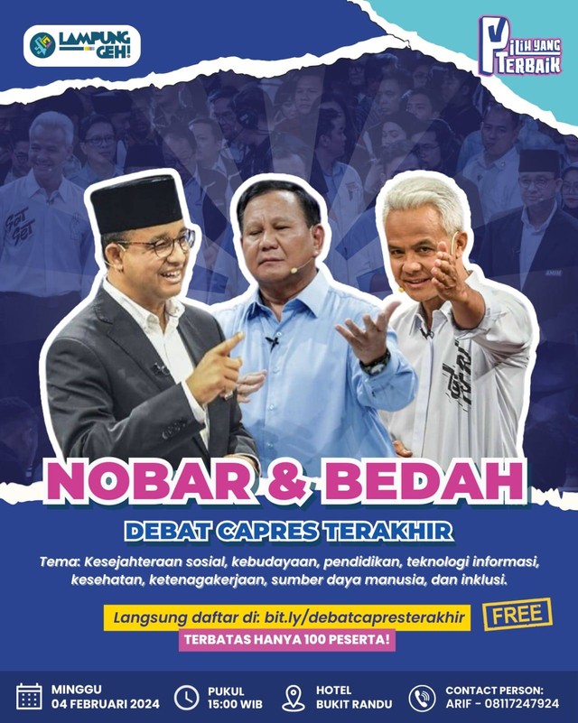 Pamflet kegiatan Cawa politik. | Foto: Lampung Geh 