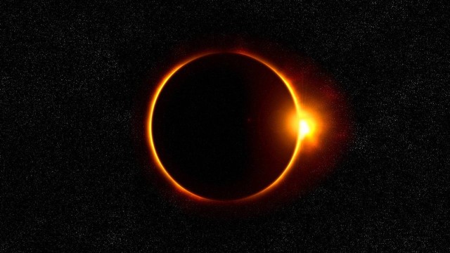 Ilustrasi proses terjadinya gerhana matahari cincin - Sumber: pixabay.com/buddy_nath