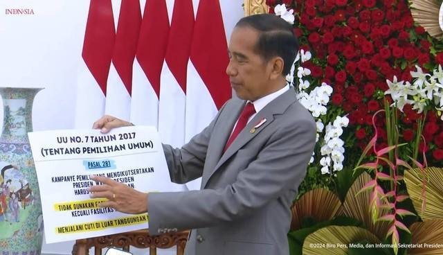 Presiden Jokowi yang sampaikan soal Presiden bisa mengikuti kampanye dengan syarat. Foto: istimewa