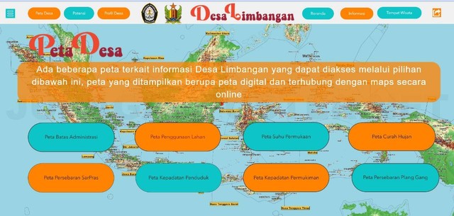 Tampilan WebGIS yang memuat beberapa peta desa   Foto: https://bit.ly/WebAppDesaLimbangan