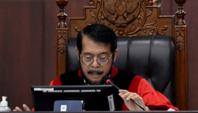 Anwar usman ketika sedang menjadi pimpinan sidang MK (ANTARA FOTO/Aditya Pradana Putra/hp)