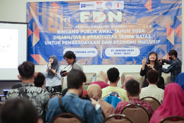 Keadaan Acara FDN pada saat Kemenparekraf memberikan Pidato Pembukaan - Grand Cemara Hotel, Menteng, Jakarta Pusat, DKI Jakarta, Sabtu (27/01).