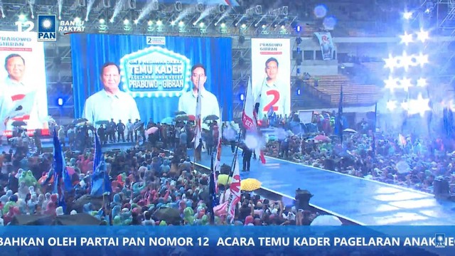 Suasana kampanye akbar Prabowo-Gibran di Stadion Gelora Bandung Lautan Api (GBLA), Kota Bandung, Kamis (8/2/2024). Foto: Youtube/PAN TV