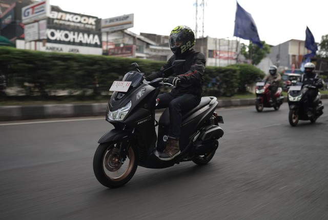 Media test ride Yamaha Lexi LX 155 di Bandung, Jawa Barat. Foto: dok. YIMM