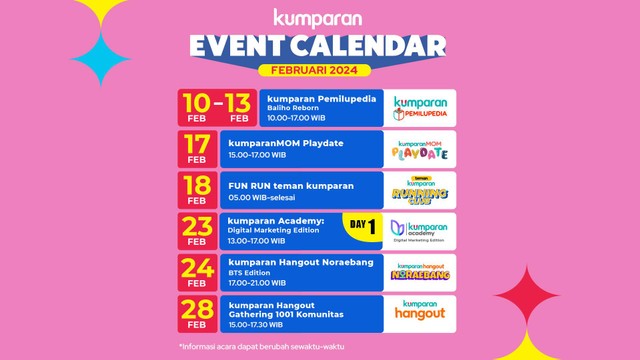 kumparan event calendar di bulan Februari 2024. Foto: kumparan
