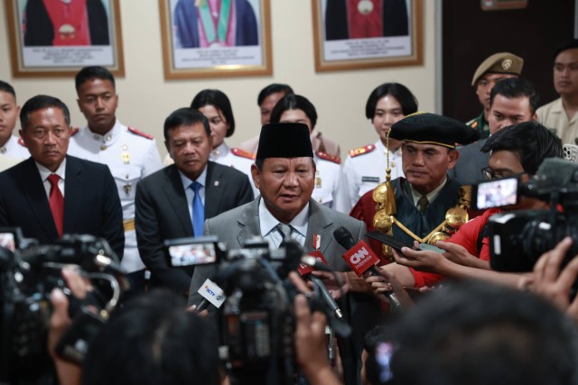 Menhan Prabowo Subianto di acara wisuda mahasiswa Unhan RI, Sentul, Bogor. Foto: Dok. Istimewa