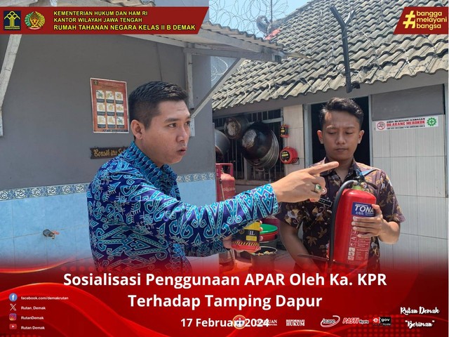 Rutan Demak Tingkatkan Kesadaran Penggunaan APAR di Tamping Dapur